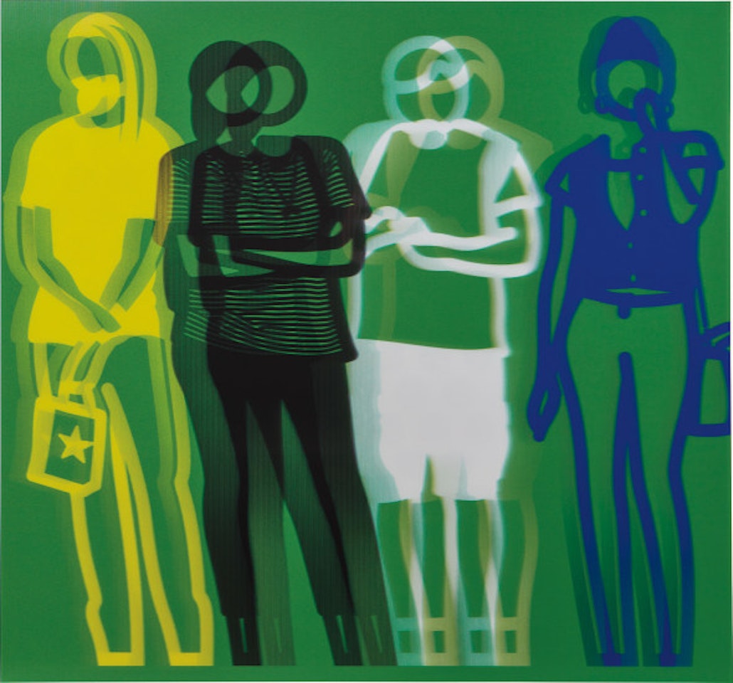 Yellow Black White Blue, from Standing People by Julian Opie