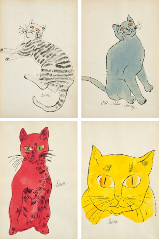 25 Cats Named Sam and One Blue Pussy book: four plates by Andy Warhol