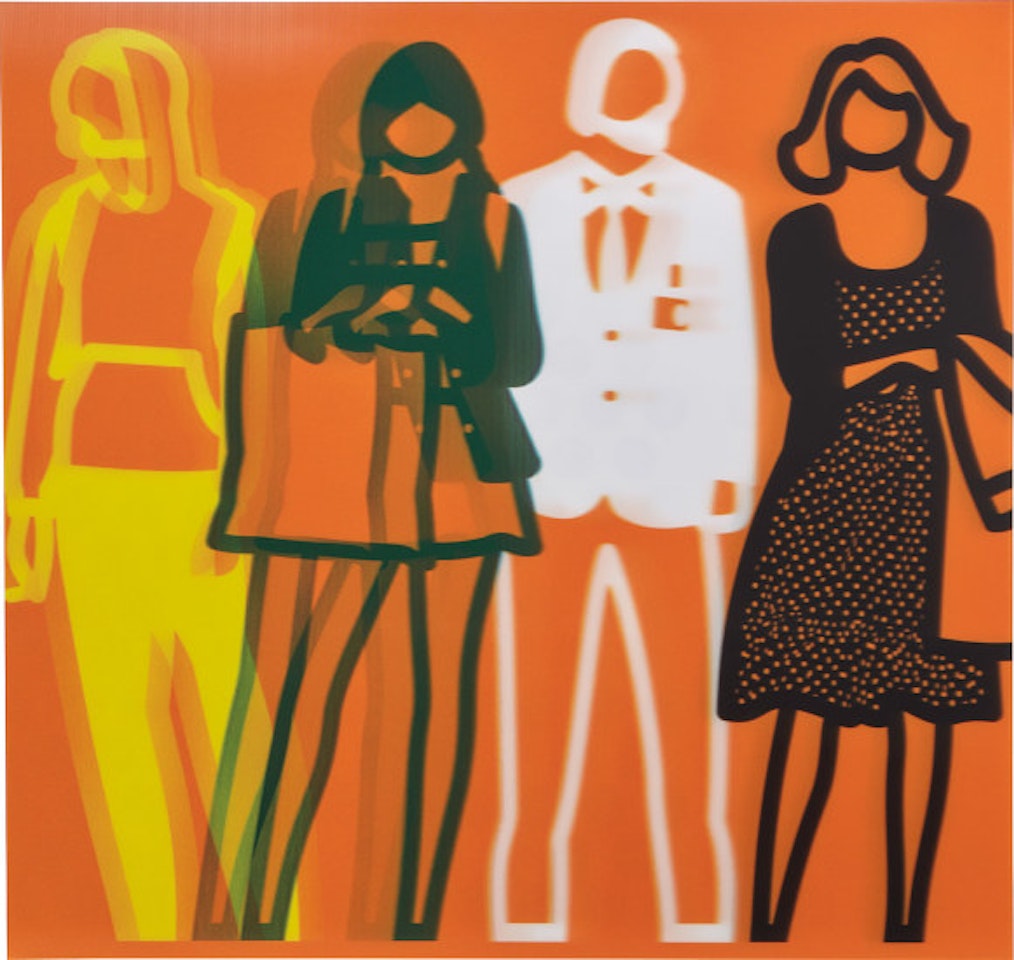 Yellow Green White Black, from Standing People by Julian Opie