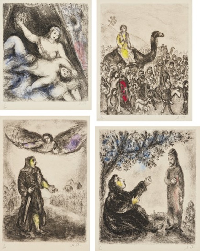 The Bible: plates 24; 46; 52 and 56 by Marc Chagall