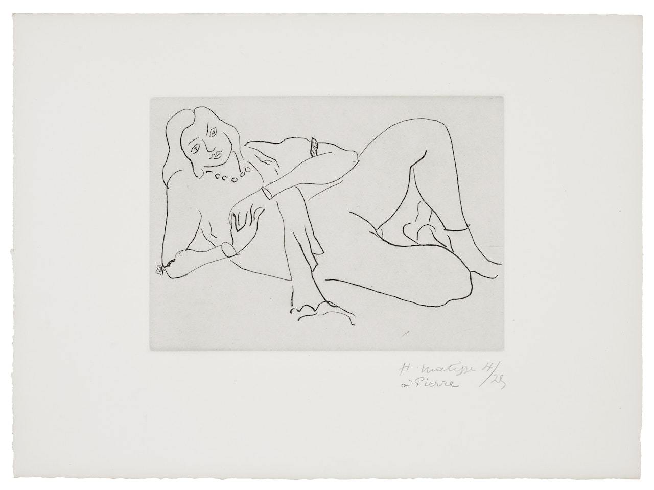 Nu couché s'appuyant sur le bras droit by Henri Matisse