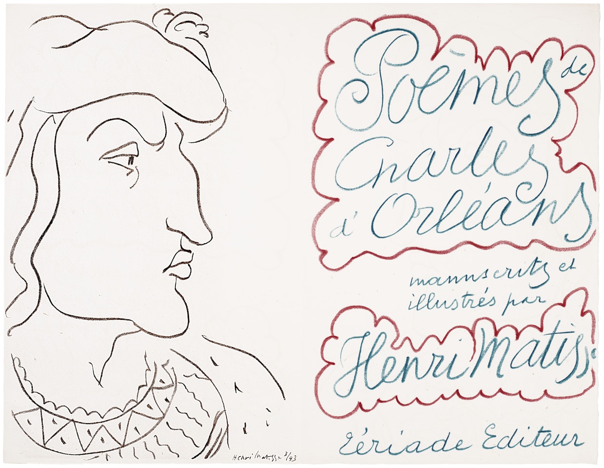 Charles d'Orléans, Poèmes, Tériade Éditeur, Paris, 1950 by Henri Matisse