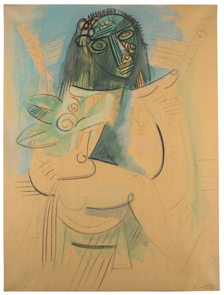 Femme assise by Wifredo Lam