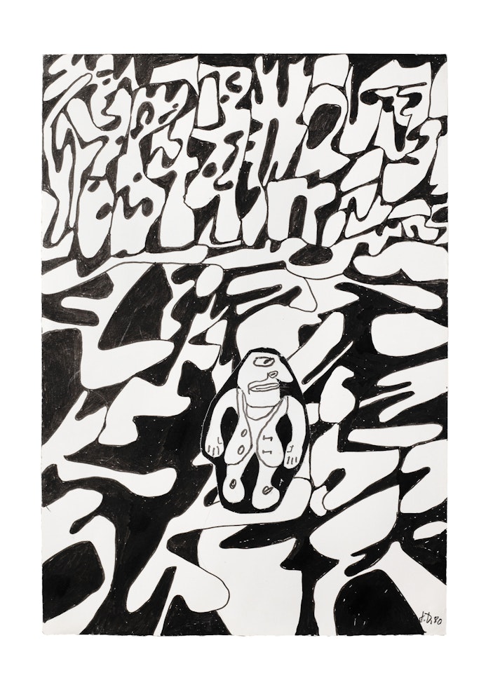 Paysage avec un personnage by Jean Dubuffet