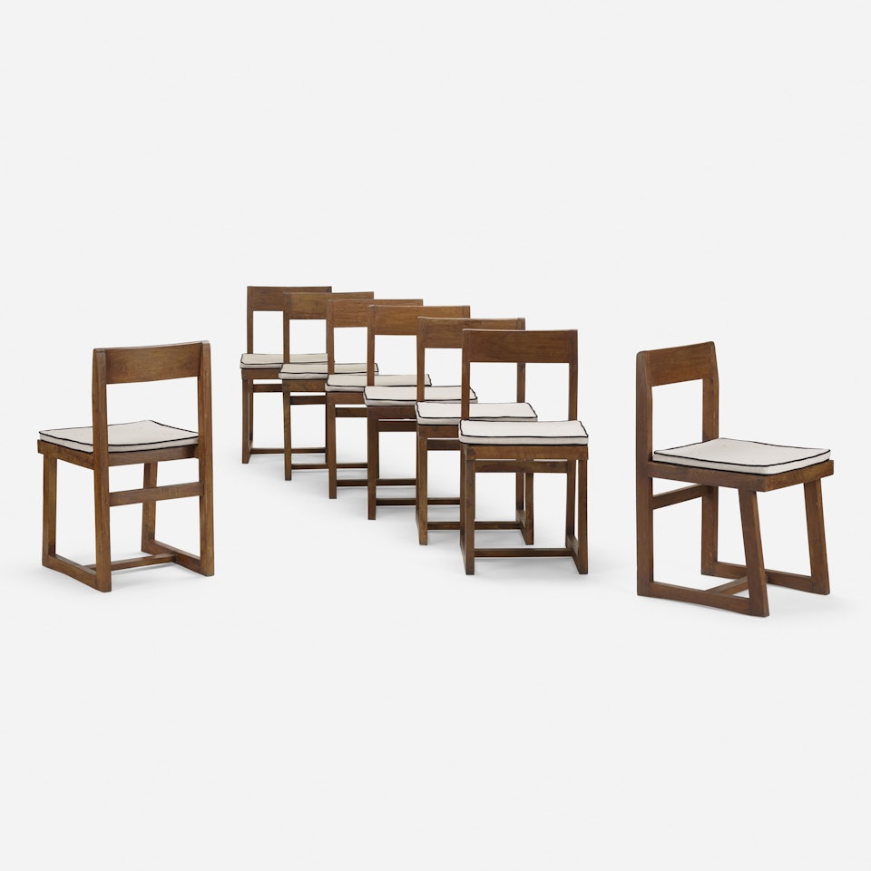 chairs from Punjab University, Chandigarh, set of eight by Pierre Jeanneret