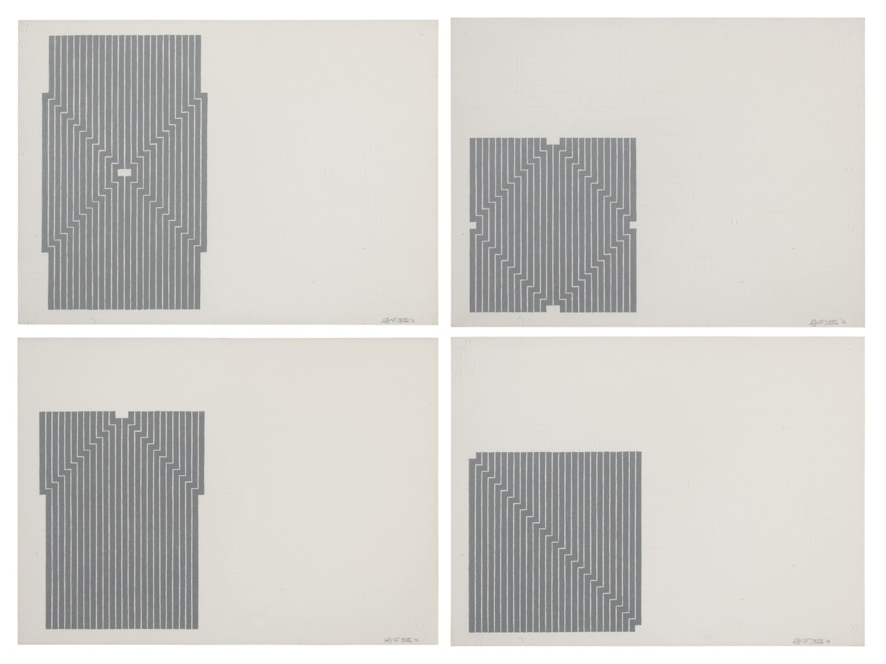 SIX MILE LOWER; AVERROES; LUIS MIGUEL DOMINGUIN; AND KINGSBURY RUN (AXSOM 33-34, 36 AND 38) by Frank Stella