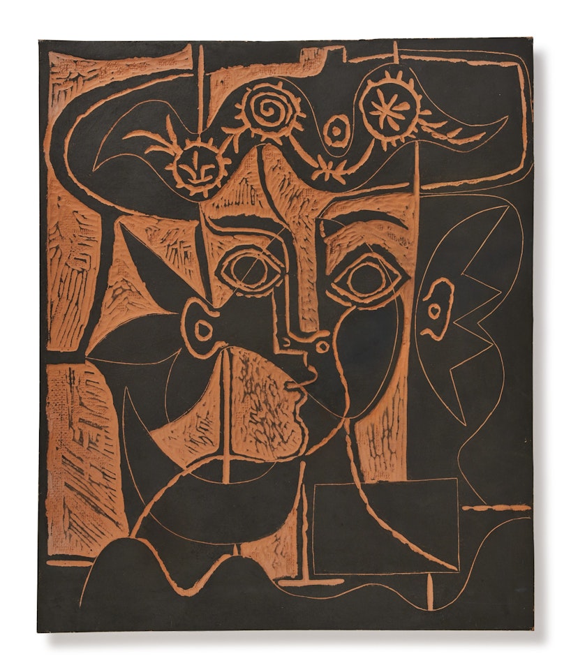 GRANDE TÊTE DE FEMME AU CHAPEAU ORNÉ (A. R. 518) by Pablo Picasso