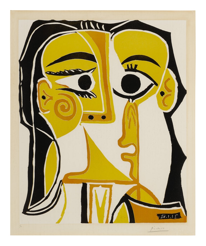 PORTRAIT STYLISÉ DE JACQUELINE (TÊTE DE FEMME) (B. 1065; BA. 1285) by Pablo Picasso