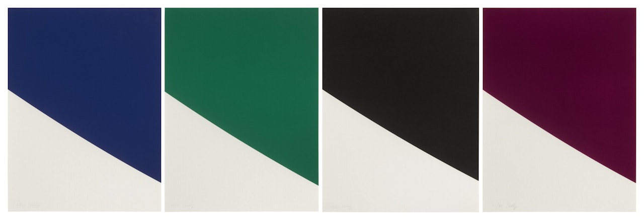 BLUE CURVE; GREEN CURVE; BLACK CURVE; AND PURPLE CURVE (A. 282, 285 - 287) by Ellsworth Kelly