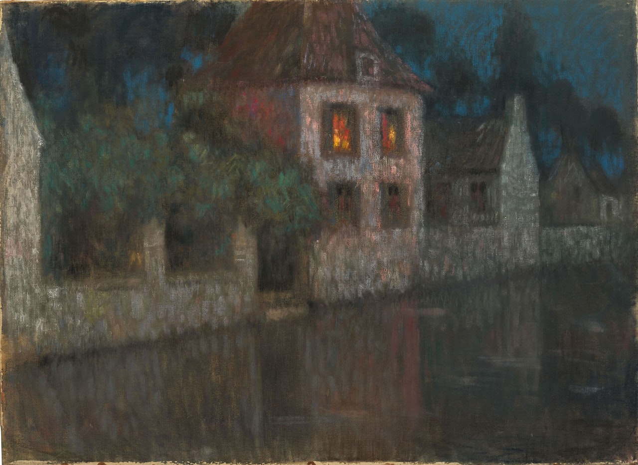 Le Canal au crépuscule, Nemours by Henri Le Sidaner