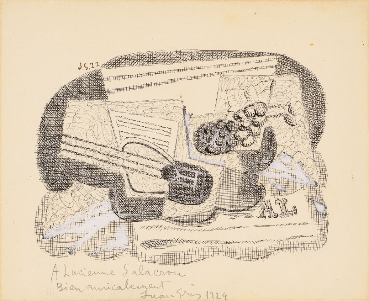 Nature morte à la guitare et aux raisins by Juan Gris