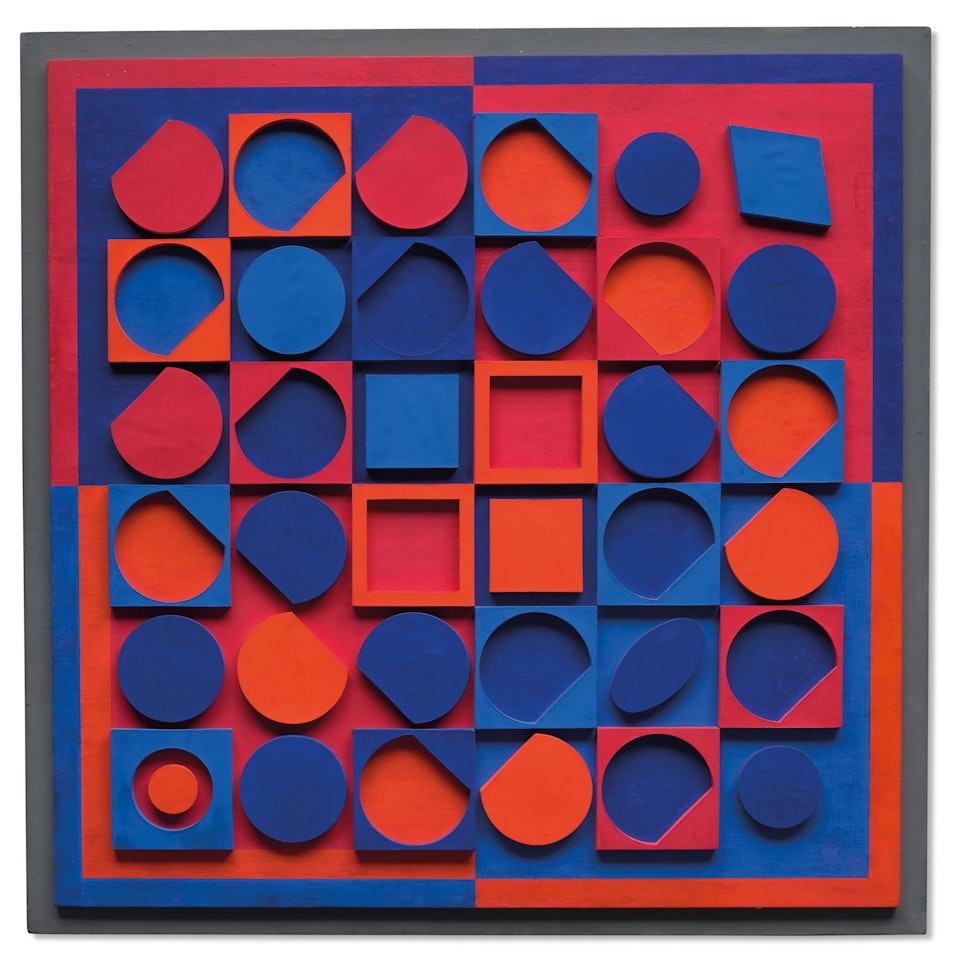Bleu-Rouge by Victor Vasarely