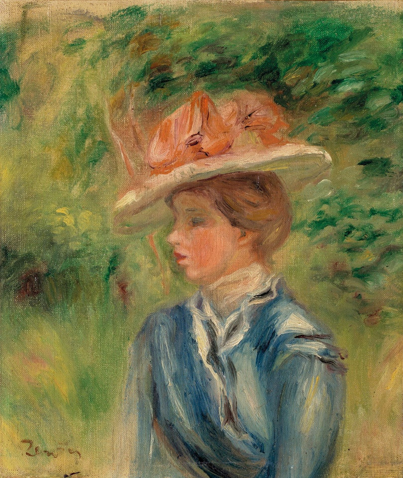 Jeune femme au chapeau fleuri by Pierre-Auguste Renoir
