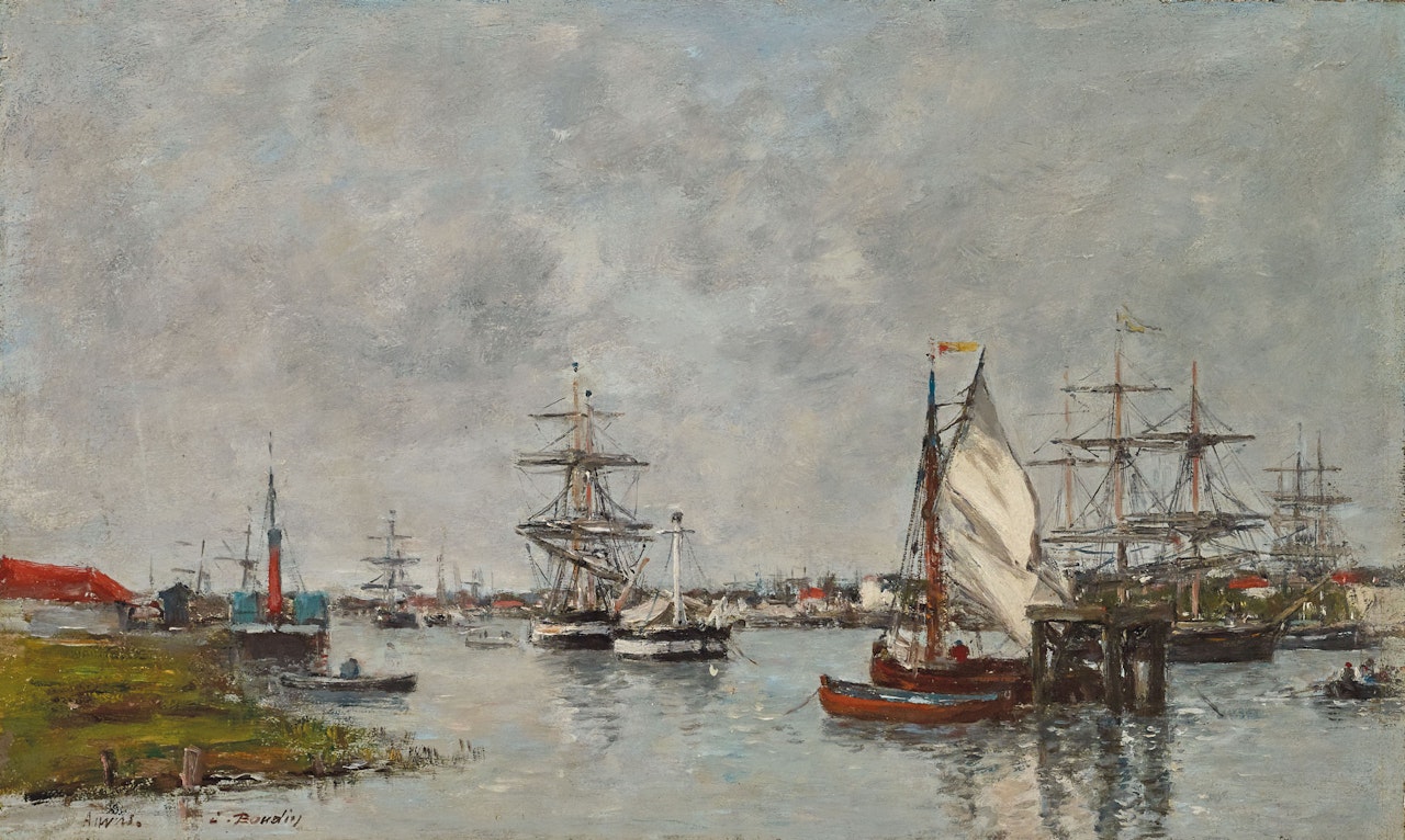 Port d'Anvers by Eugène Boudin