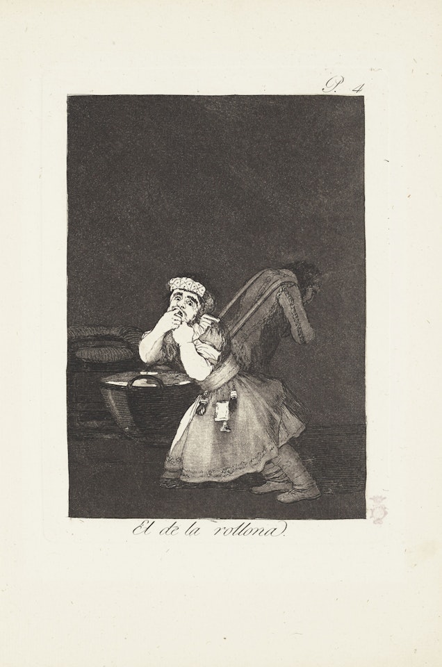 Nanny's boy (El de la rollona) Plate 4 from: Los Caprichos by Francisco José de Goya