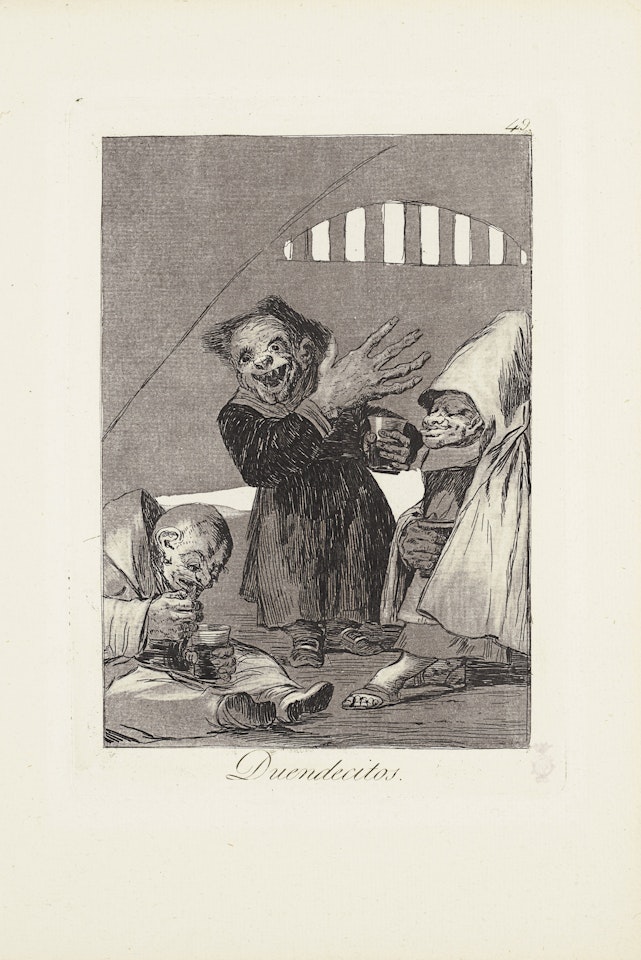 Hobgoblins (Duendecitos)  Plate 49 from: Los Caprichos by Francisco José de Goya