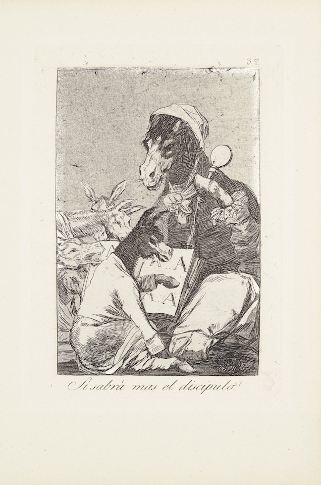 Might not the pupil know more? (Si sabrà mas es discípulo)  Plate 37 from: Los Caprichos by Francisco José de Goya