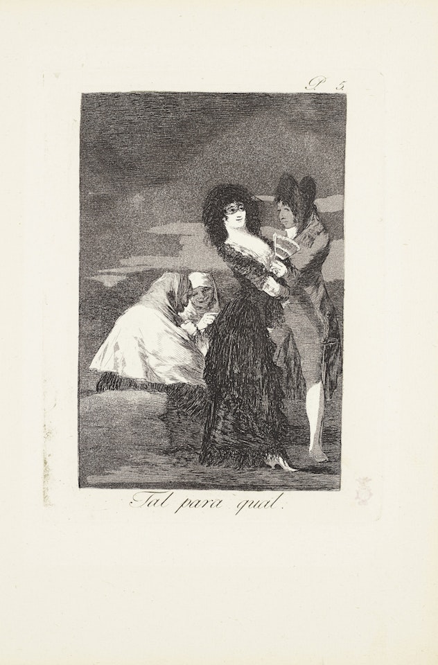 Two of a kind (Tal para qual) Plate 5 from: Los Caprichos by Francisco José de Goya
