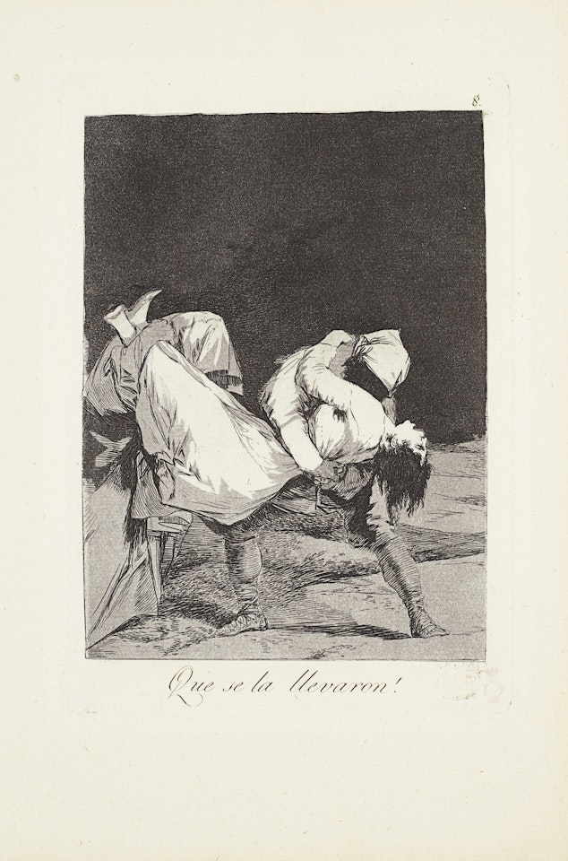 They carried her off! (Que se la llevaron!)  Plate 8 from: Los Caprichos by Francisco José de Goya