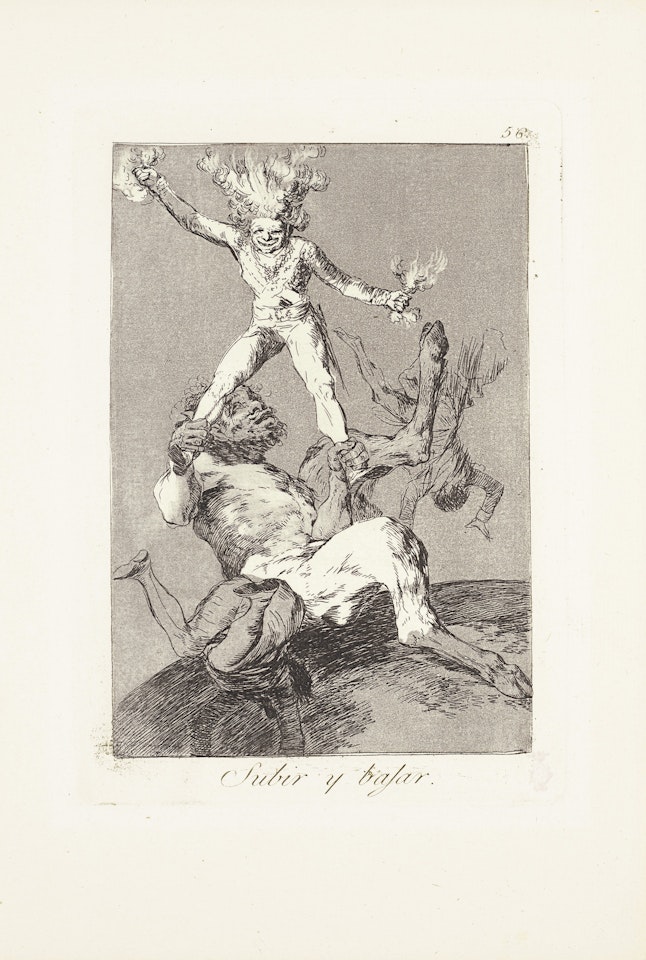 To rise and to fall (Subir y bajar)  Plate 56 from: Los Caprichos by Francisco José de Goya
