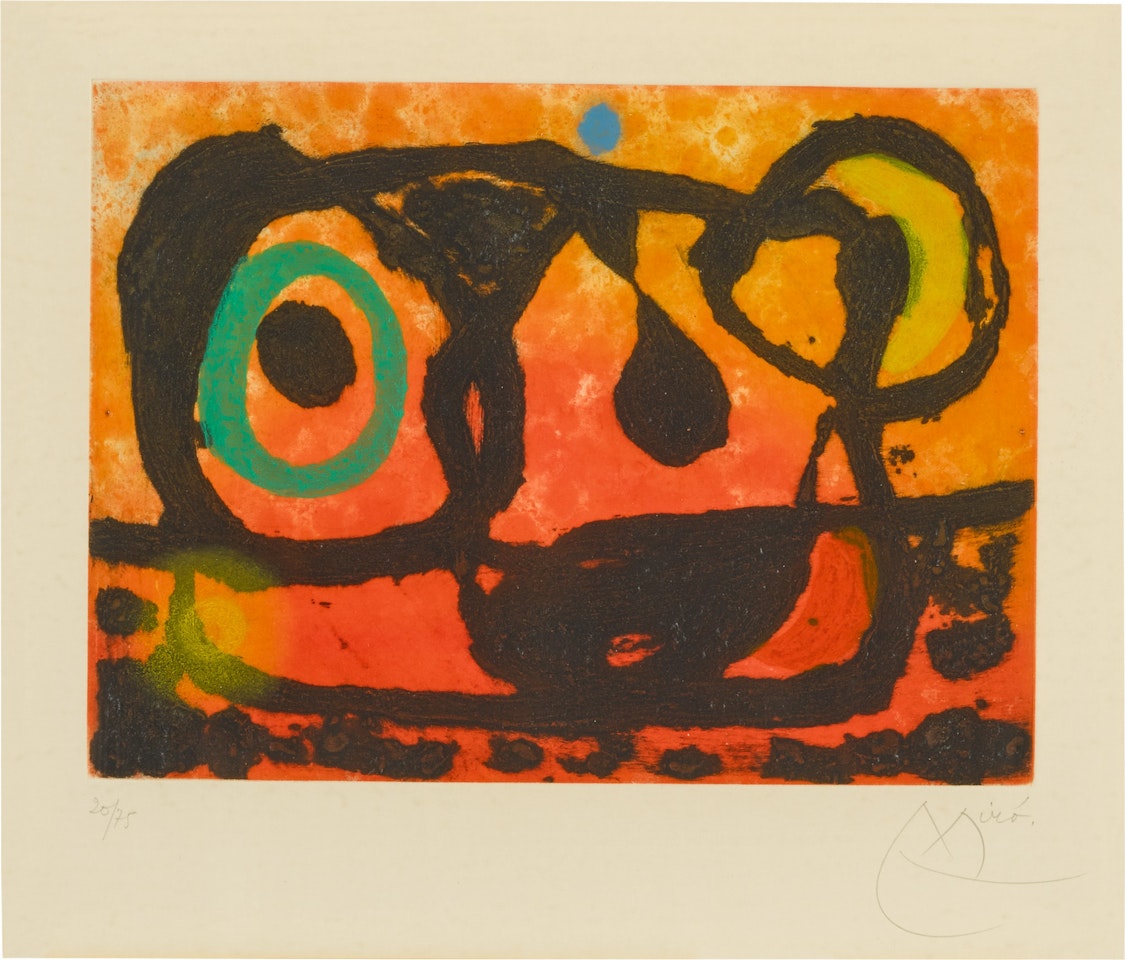 TÊTE AU SOLEIL COUCHANT (D. 437) by Joan Miró