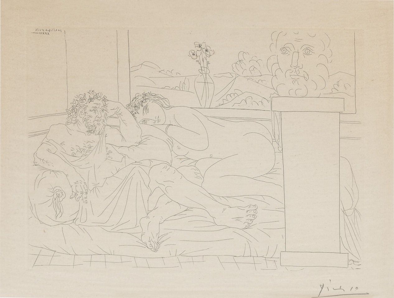 LE REPOS DU SCULPTEUR IV (B. 174; BA. 327) by Pablo Picasso