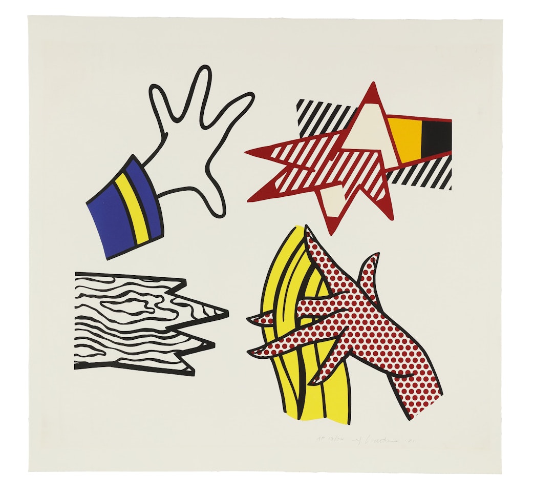 STUDY OF HANDS (C. 191) by Roy Lichtenstein