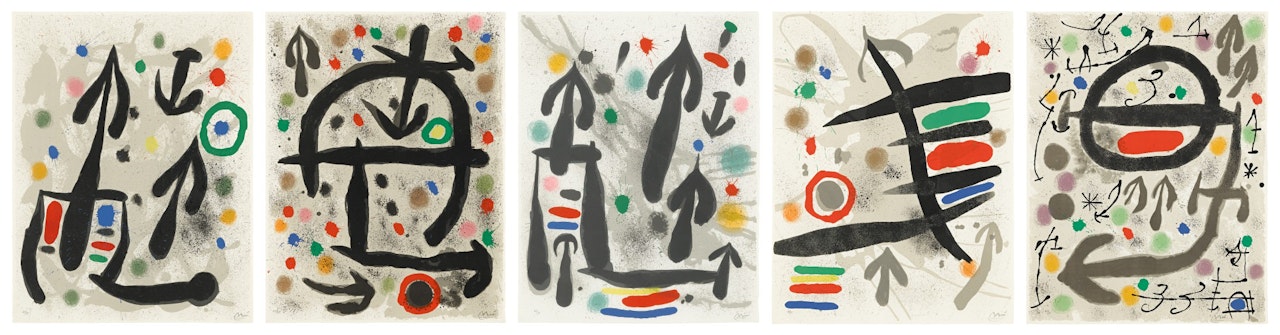 LES PERSEIDES (MOURLOT 656-660) by Joan Miró