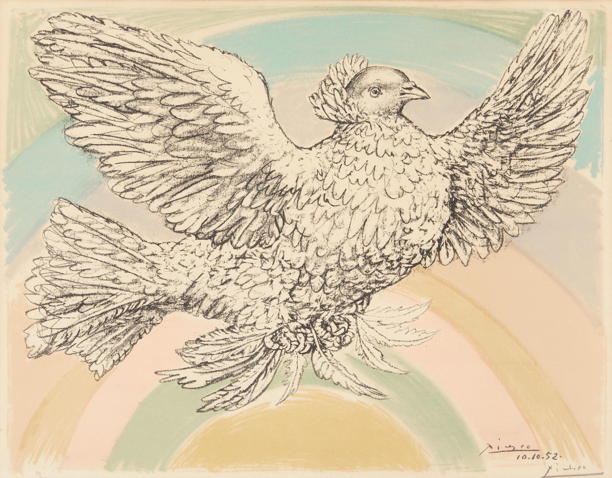 Colombe volant (à l'arc-en-ciel) (B. 712,  M. 214) by Pablo Picasso