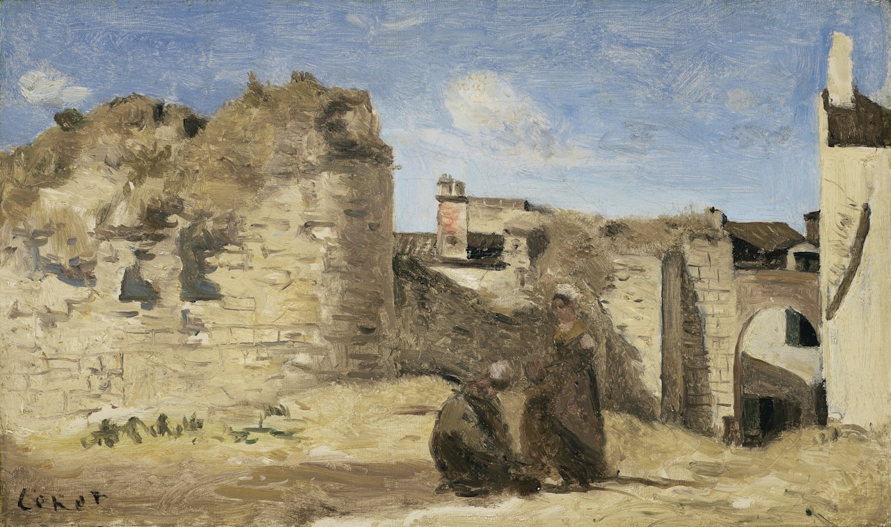 La Rochelle - un coin de la cour de la commanderie by Jean Baptiste Camille Corot