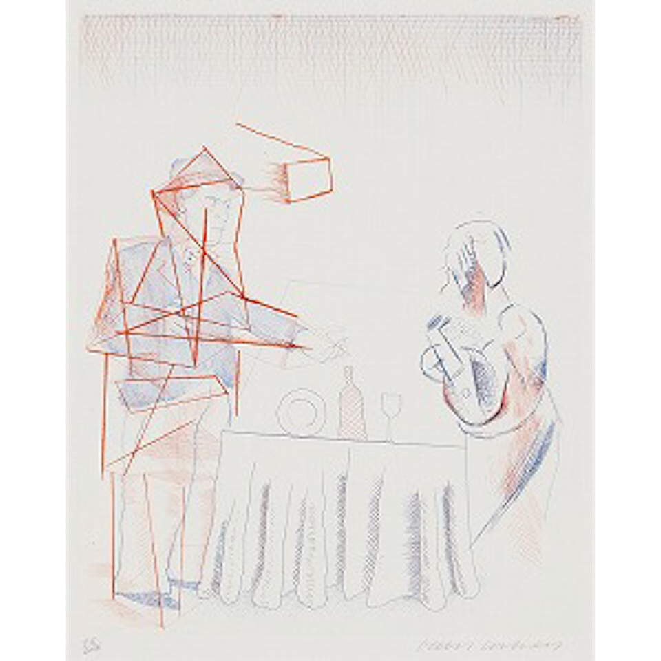 Figures with Still Life, 10 (M.C.A.T. 187) by David Hockney