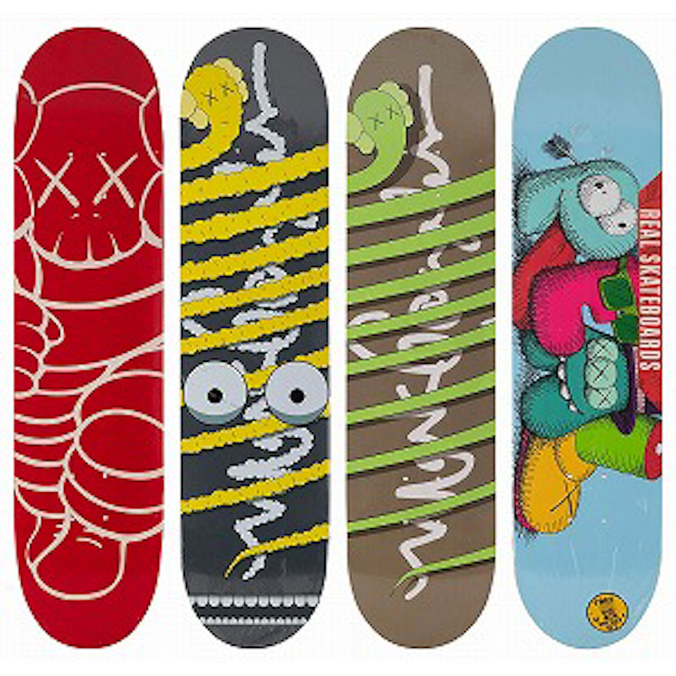 1. Supreme Skateboard (Red)／2-3. Untitled (Mark Gonzales Model)／4. Untitled (Real) by Kaws