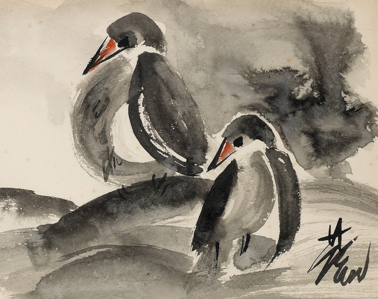 Two Birds by Lin Fengmian