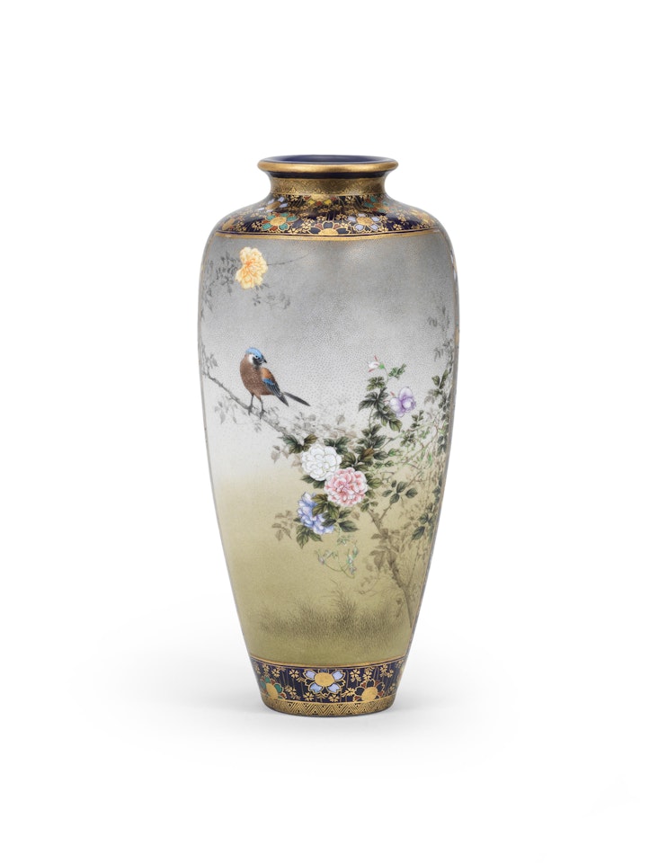 A Satsuma slender ovoid vase by Anonymous