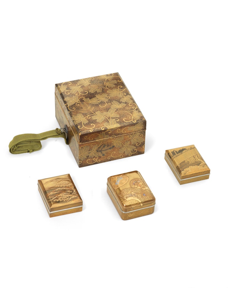 Four gold-lacquer boxes   by Anonymous