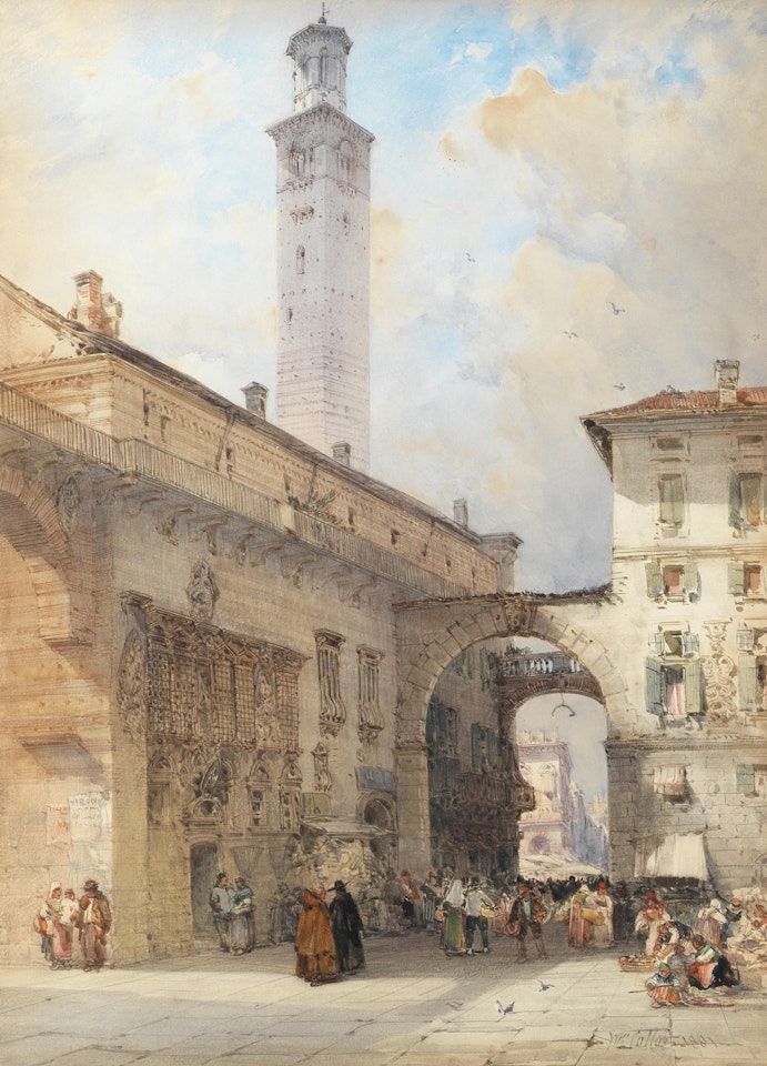 Piazza dei Signori, Verona by William Callow