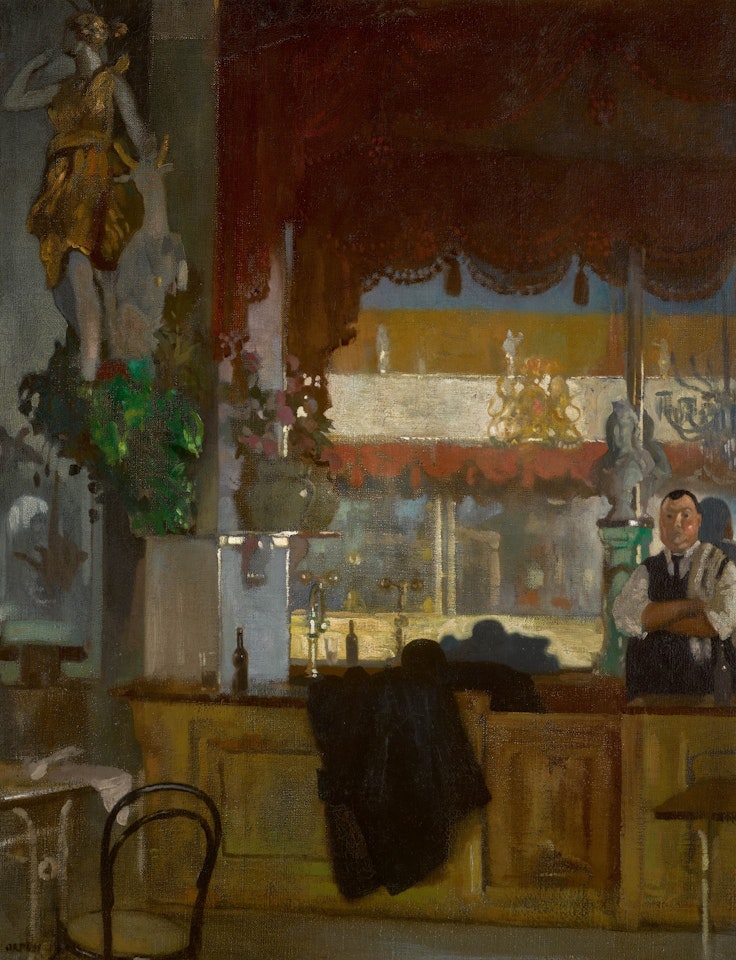 THE BAR IN THE HALL-BY-THE-SEA, MARGATE by William Orpen