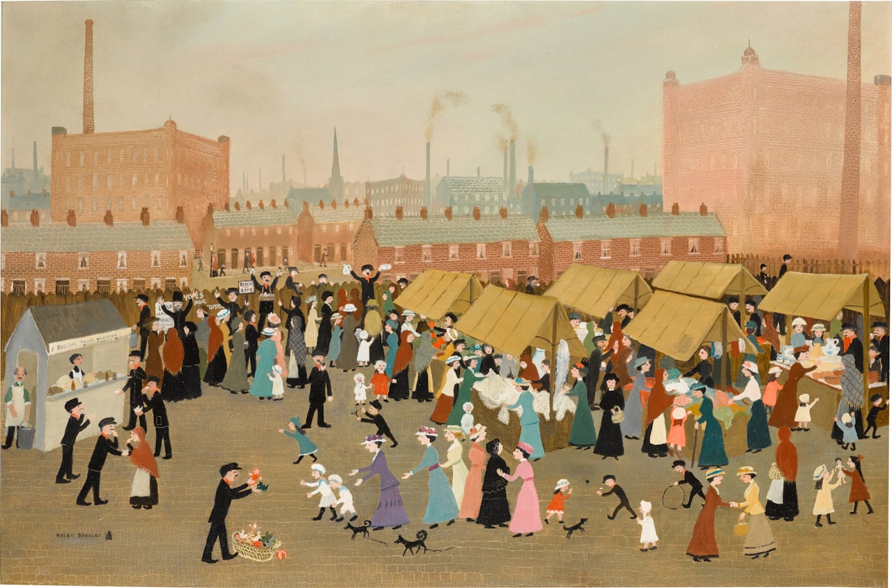 HOLLINWOOD MARKET by Helen Bradley