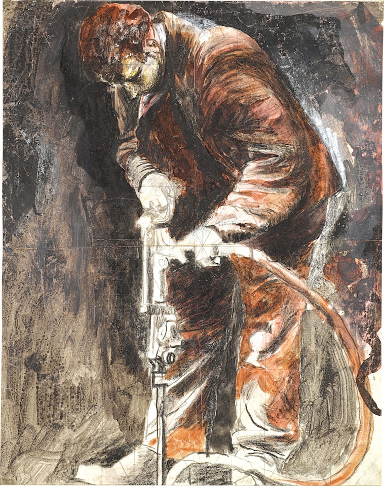 TIN MINE: MINER DRILLING by Graham Sutherland