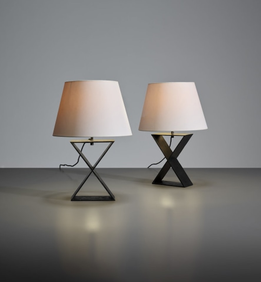 Pair of 'X' table lamps by Jean-Michel Frank