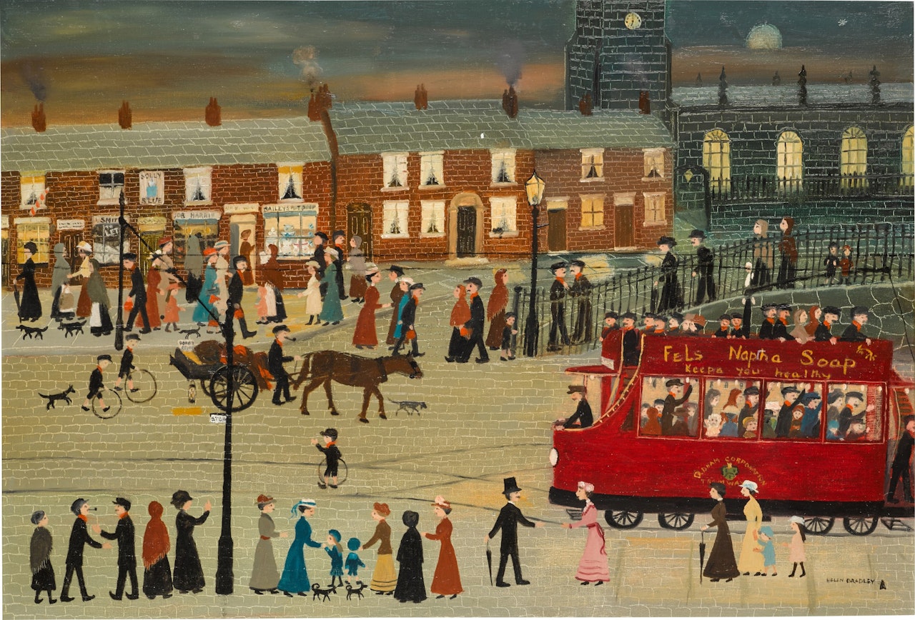 GOING TO BAILEYS POT SHOP, COLDHAM by Helen Bradley
