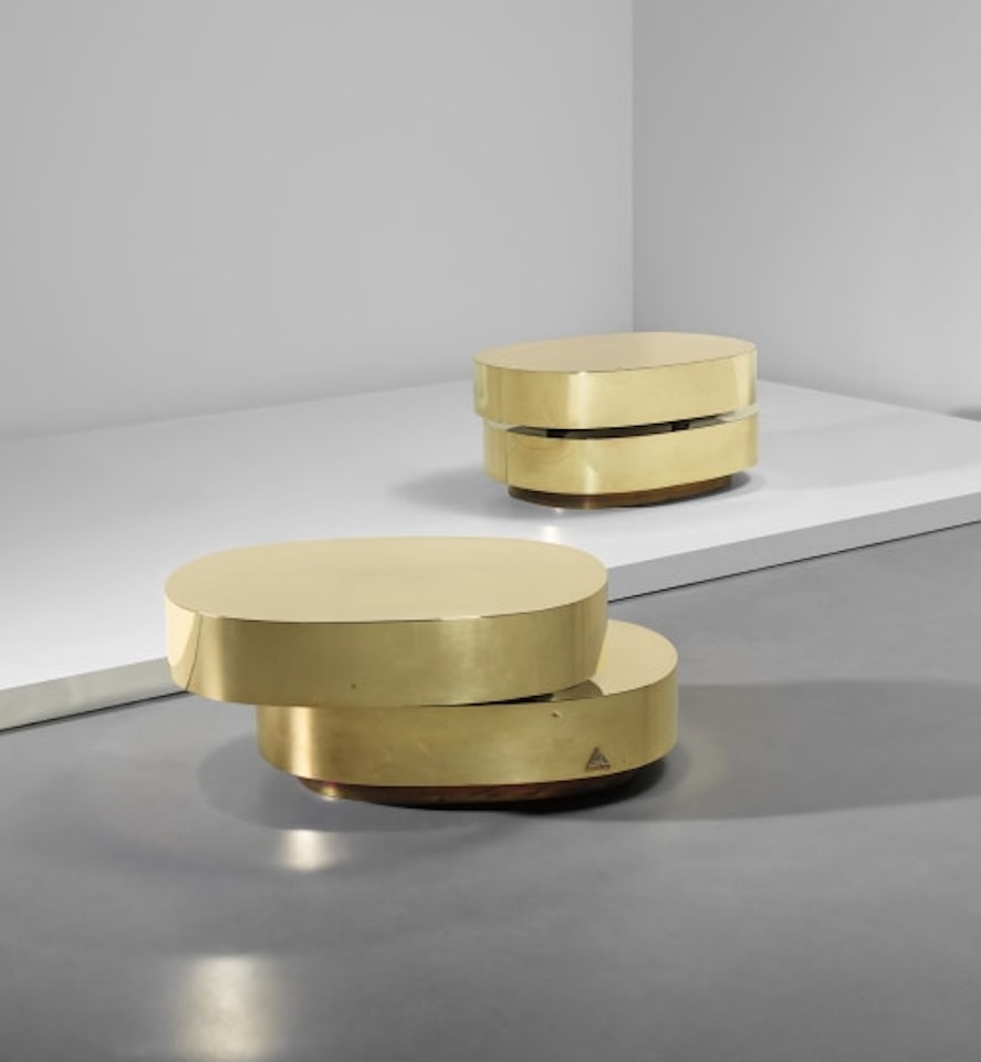 Pair of 'Scultura' low tables, from the 'Plurimi' series by Gabriella Crespi
