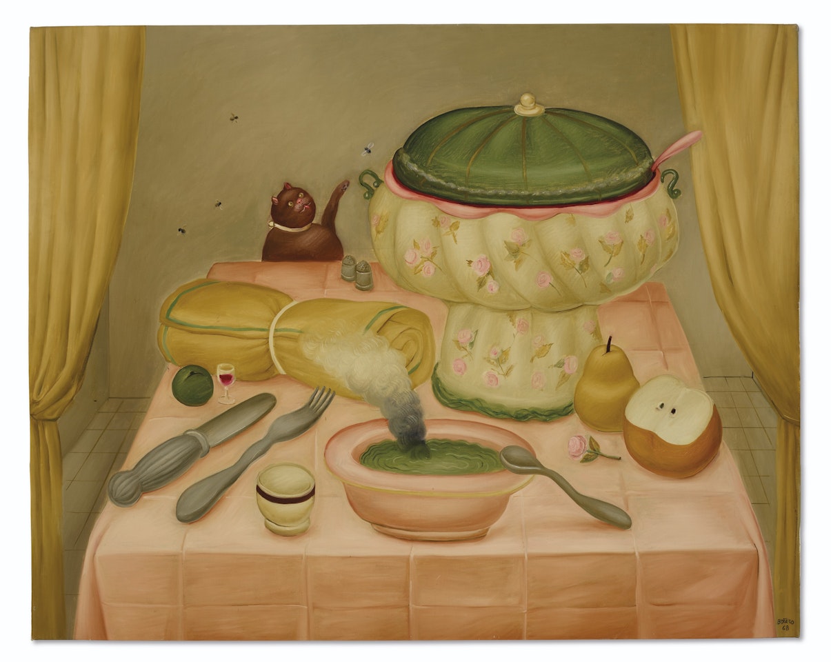 Naturaleza muerta con sopa caliente by Fernando Botero