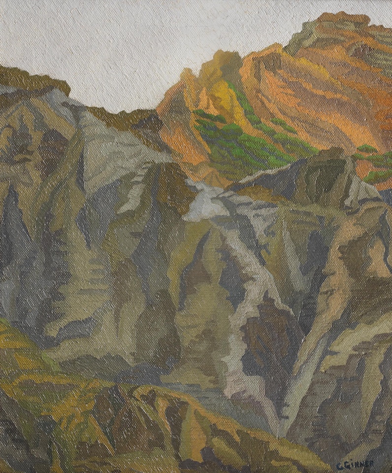 Mountainous landscape by Charles Ginner