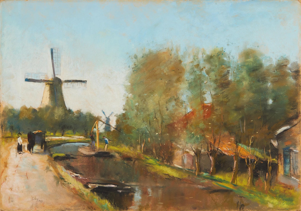 Landscape with Windmill by Lesser Ury