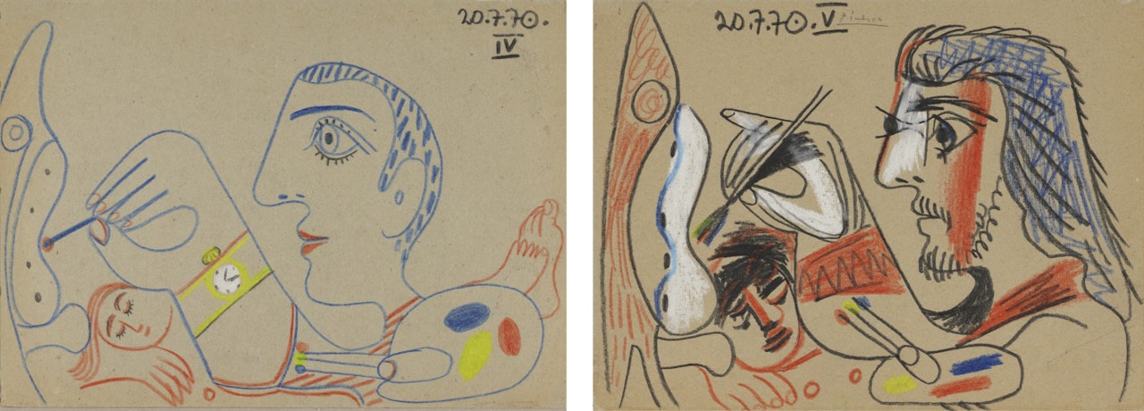 Le Peintre et son modèle (A Double-Sided Drawing) by Pablo Picasso