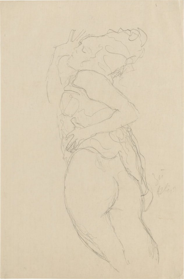 Halbakt einer nach links stehenden Frau (Standing Semi-Nude to the Left) by Gustav Klimt