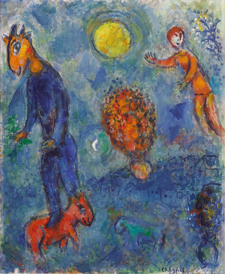 Les Deux ânes au soleil by Marc Chagall