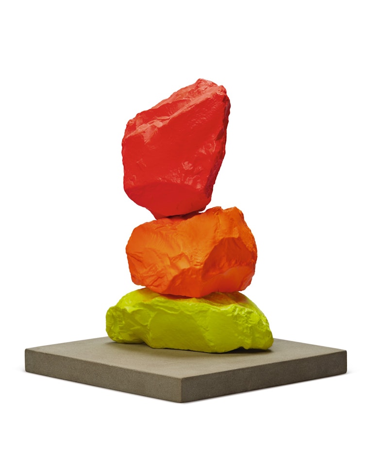 Yellow, Orange, Red Mountain by Ugo Rondinone