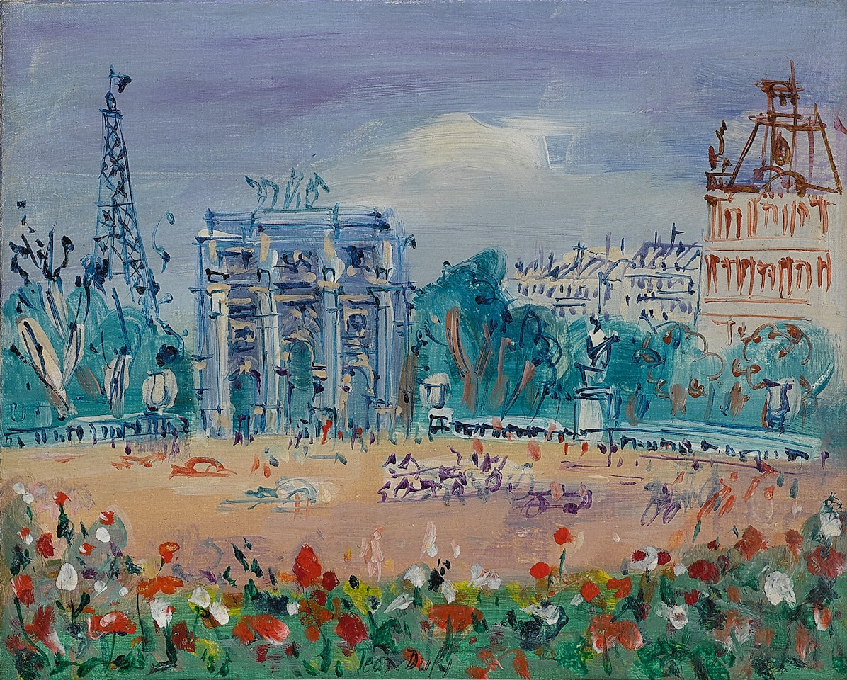 Le Jardin des Tuileries et l'Arc de Triomphe du Carrousel by Jean Dufy
